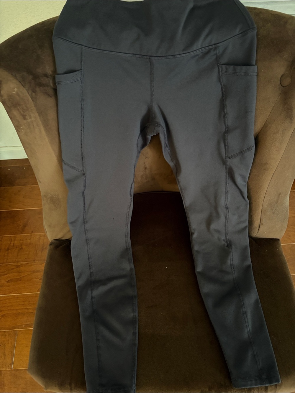 Black (Charcoal) High-Waist Thermal Leggings with Side Pockets